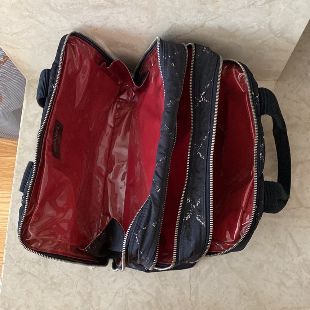 Authentic Chanel Three Zipper Bag/ Makeup bag - Picture 5 of 9